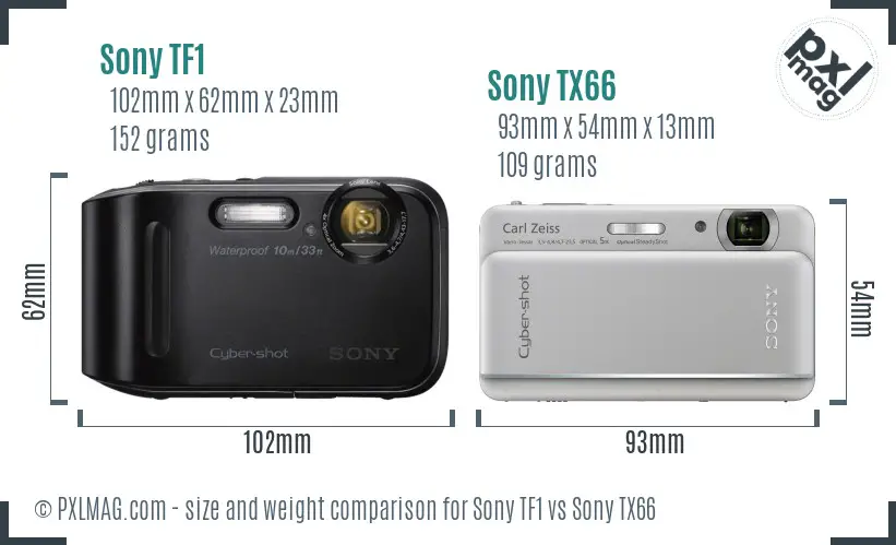 Sony TF1 vs Sony TX66 size comparison