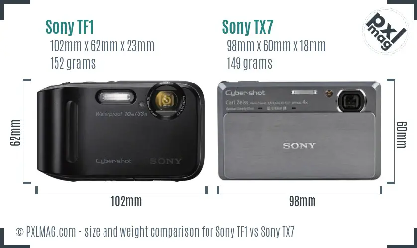 Sony TF1 vs Sony TX7 size comparison