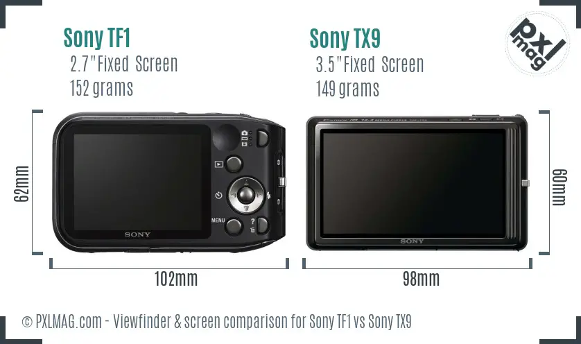 Sony TF1 vs Sony TX9 Screen and Viewfinder comparison