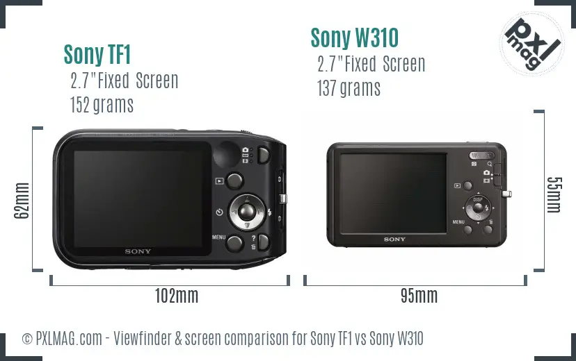 Sony TF1 vs Sony W310 Screen and Viewfinder comparison