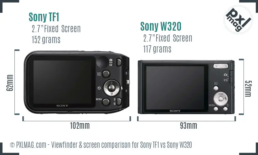 Sony TF1 vs Sony W320 Screen and Viewfinder comparison