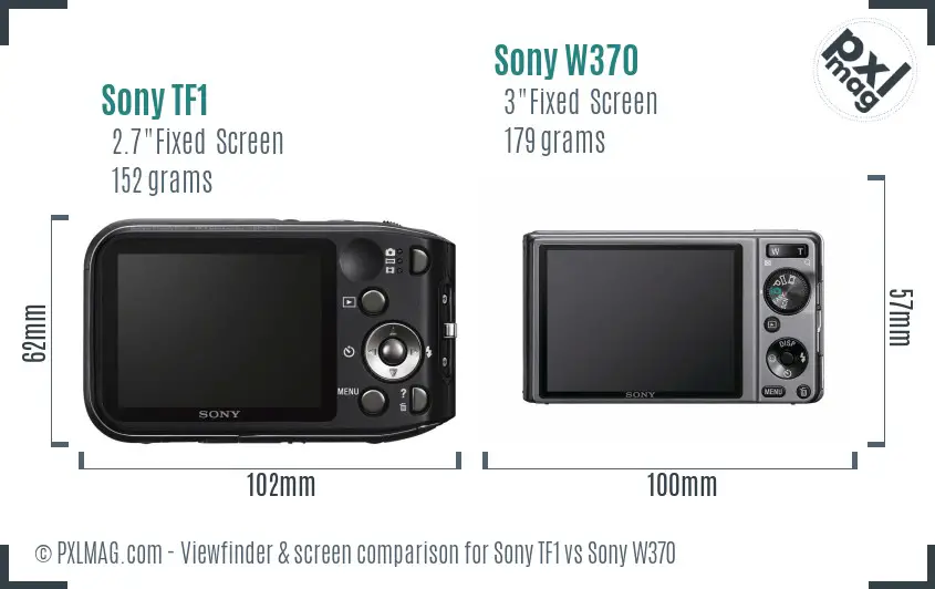 Sony TF1 vs Sony W370 Screen and Viewfinder comparison