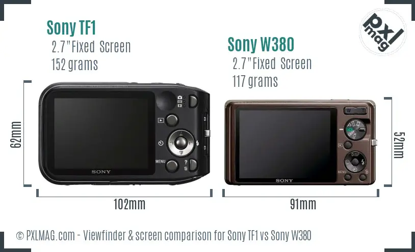 Sony TF1 vs Sony W380 Screen and Viewfinder comparison