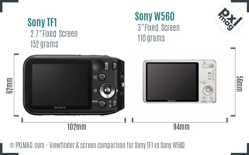 Sony TF1 vs Sony W560 Screen and Viewfinder comparison