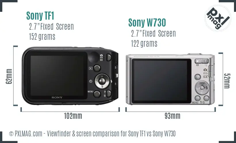 Sony TF1 vs Sony W730 Screen and Viewfinder comparison