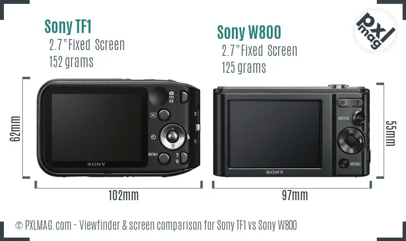 Sony TF1 vs Sony W800 Screen and Viewfinder comparison
