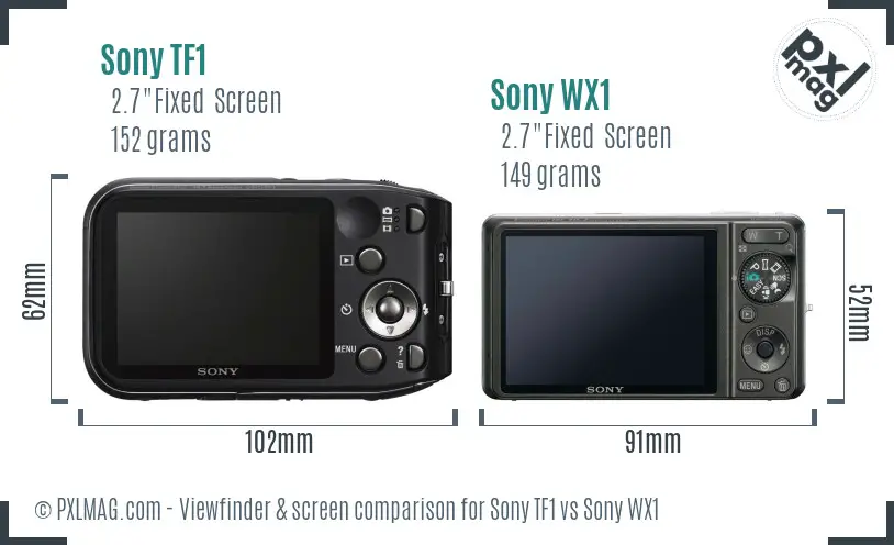 Sony TF1 vs Sony WX1 Screen and Viewfinder comparison
