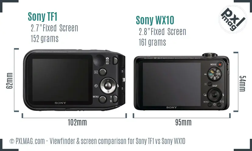 Sony TF1 vs Sony WX10 Screen and Viewfinder comparison