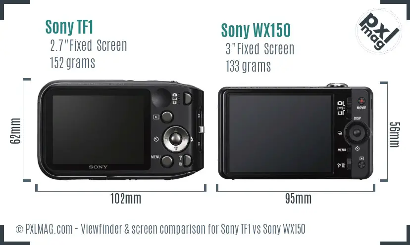 Sony TF1 vs Sony WX150 Screen and Viewfinder comparison