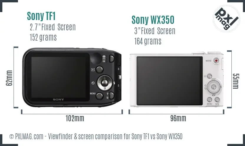 Sony TF1 vs Sony WX350 Screen and Viewfinder comparison