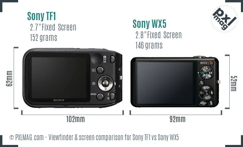 Sony TF1 vs Sony WX5 Screen and Viewfinder comparison