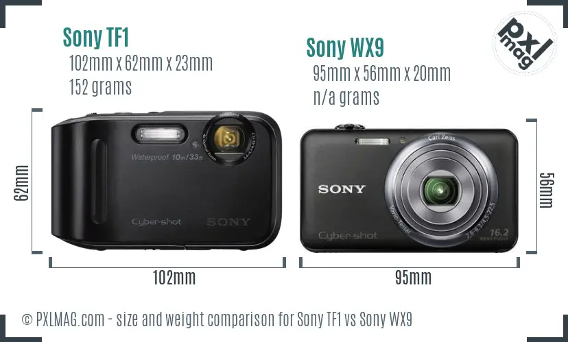 Sony TF1 vs Sony WX9 size comparison