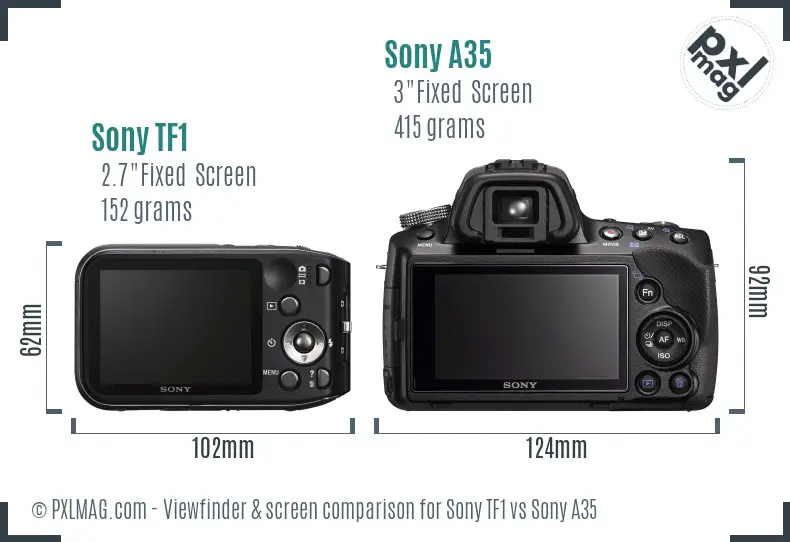Sony TF1 vs Sony A35 Screen and Viewfinder comparison