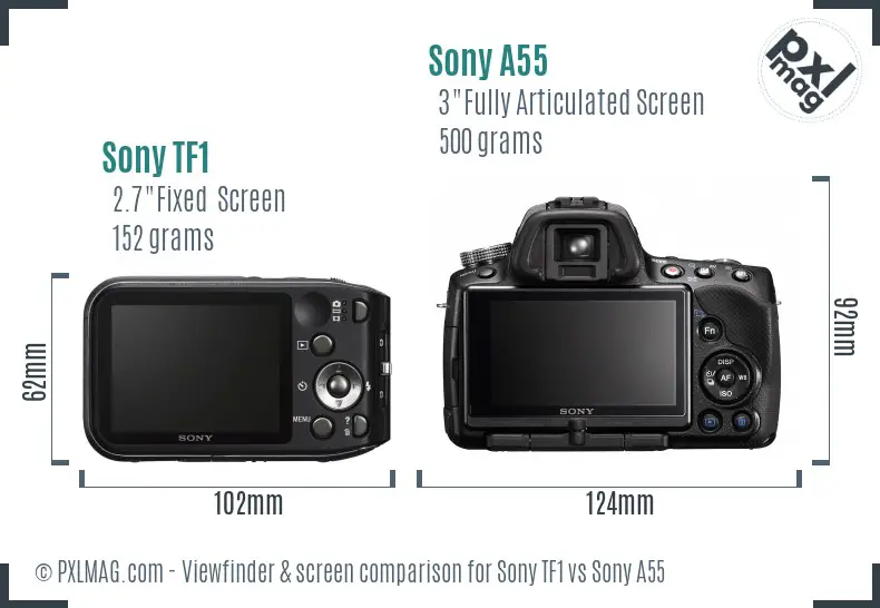 Sony TF1 vs Sony A55 Screen and Viewfinder comparison