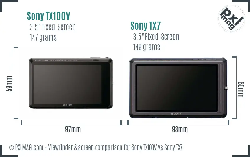 Sony TX100V vs Sony TX7 Screen and Viewfinder comparison
