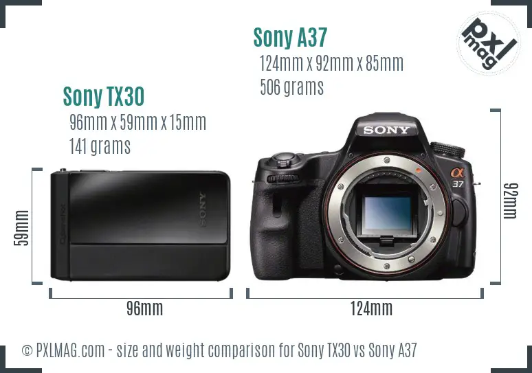Sony TX30 vs Sony A37 size comparison