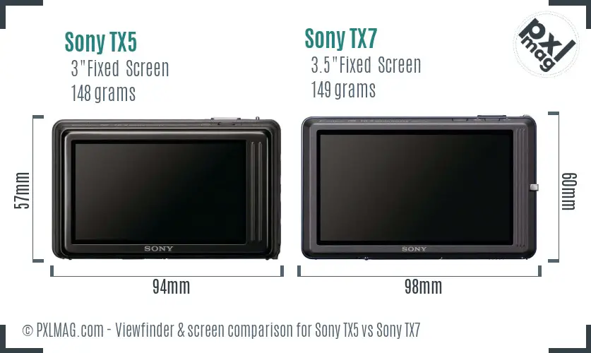 Sony TX5 vs Sony TX7 Screen and Viewfinder comparison