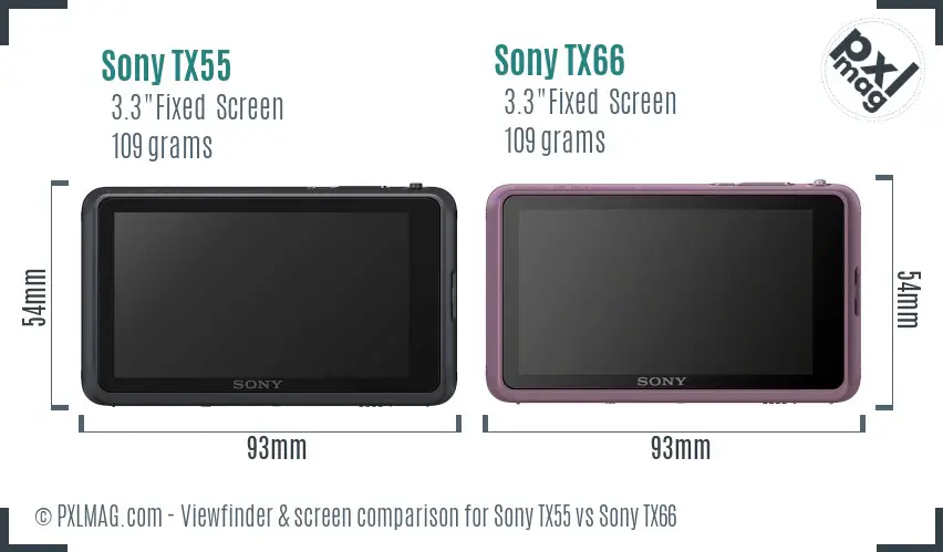 Sony TX55 vs Sony TX66 Screen and Viewfinder comparison