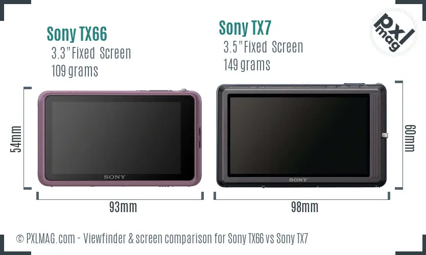 Sony TX66 vs Sony TX7 Screen and Viewfinder comparison