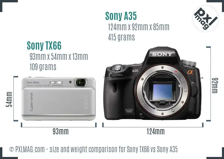 Sony TX66 vs Sony A35 size comparison