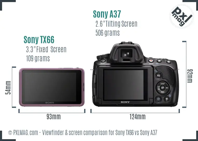 Sony TX66 vs Sony A37 Screen and Viewfinder comparison