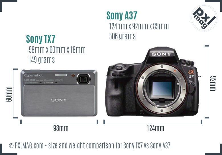 Sony TX7 vs Sony A37 size comparison