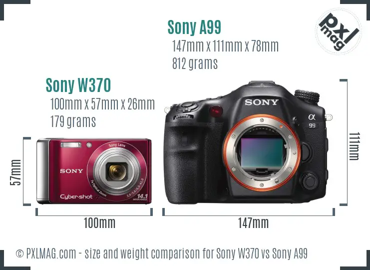 Sony W370 vs Sony A99 size comparison