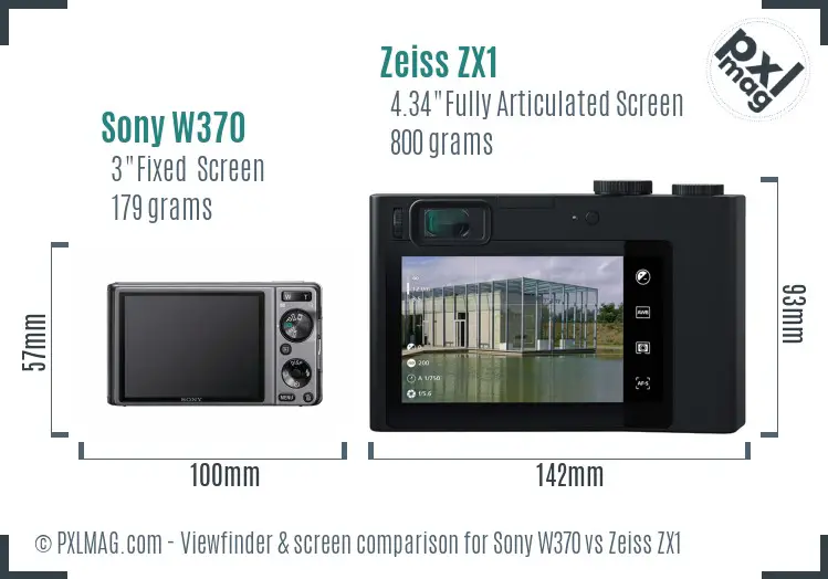 Sony W370 vs Zeiss ZX1 Screen and Viewfinder comparison