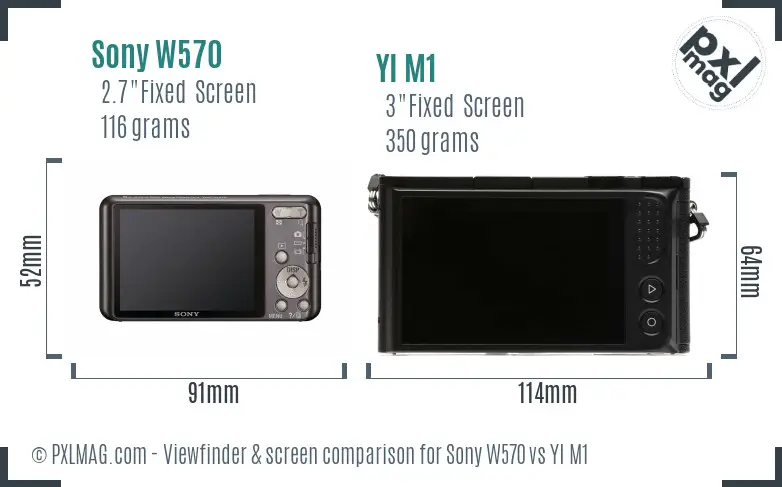 Sony W570 vs YI M1 Screen and Viewfinder comparison