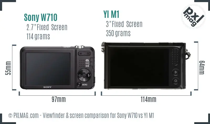 Sony W710 vs YI M1 Screen and Viewfinder comparison