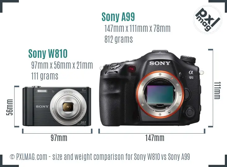 Sony W810 vs Sony A99 size comparison