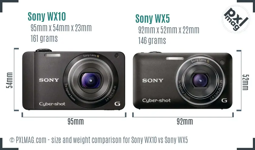 Sony WX10 vs Sony WX5 size comparison