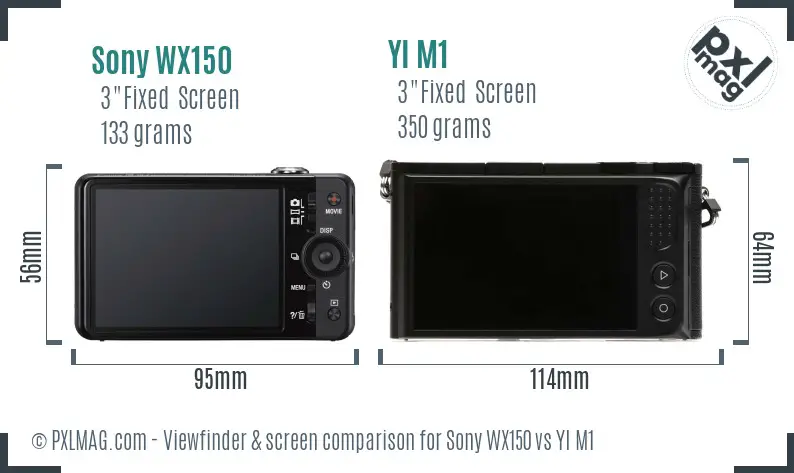 Sony WX150 vs YI M1 Screen and Viewfinder comparison