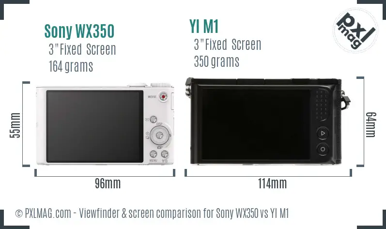 Sony WX350 vs YI M1 Screen and Viewfinder comparison