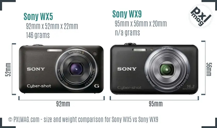 Sony WX5 vs Sony WX9 size comparison
