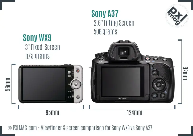 Sony WX9 vs Sony A37 Screen and Viewfinder comparison