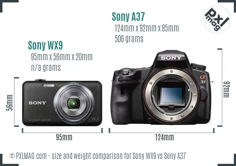 Sony WX9 vs Sony A37 size comparison