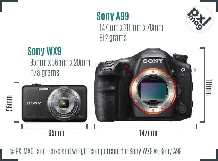 Sony WX9 vs Sony A99 size comparison