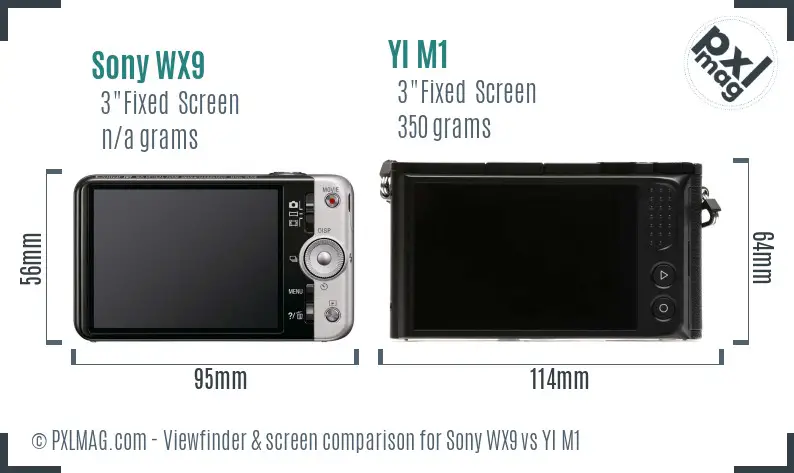 Sony WX9 vs YI M1 Screen and Viewfinder comparison