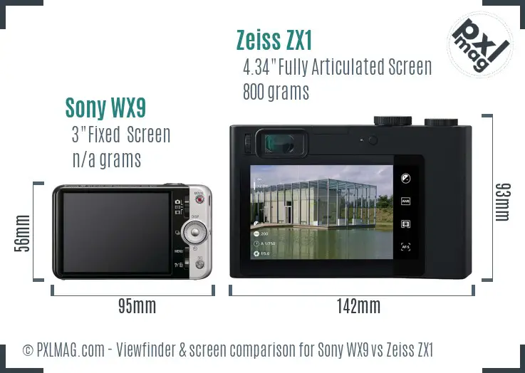Sony WX9 vs Zeiss ZX1 Screen and Viewfinder comparison