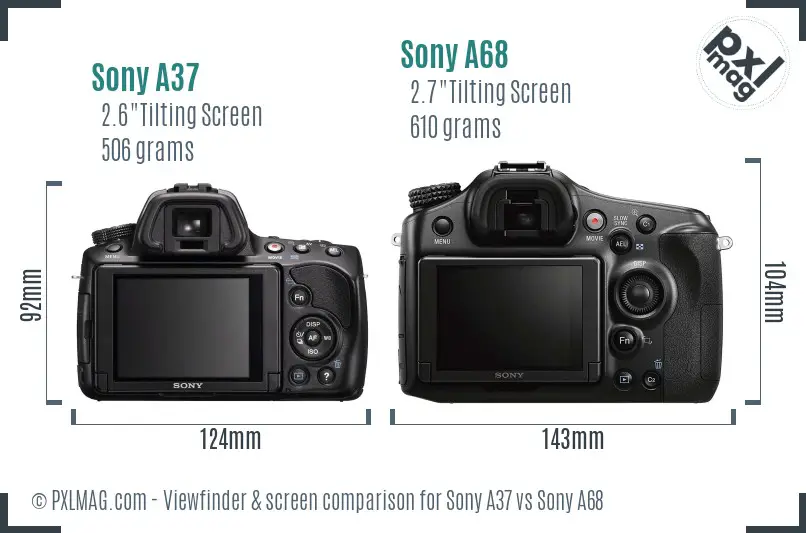 Sony A37 vs Sony A68 Screen and Viewfinder comparison