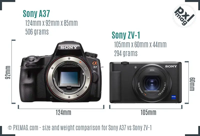 Sony A37 vs Sony ZV-1 size comparison