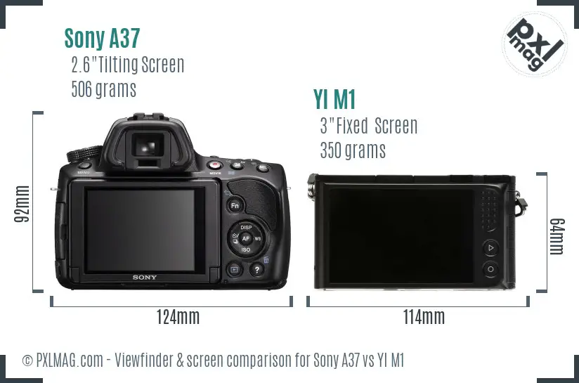 Sony A37 vs YI M1 Screen and Viewfinder comparison