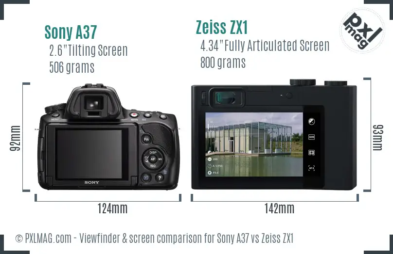 Sony A37 vs Zeiss ZX1 Screen and Viewfinder comparison