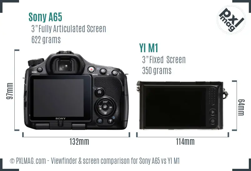 Sony A65 vs YI M1 Screen and Viewfinder comparison