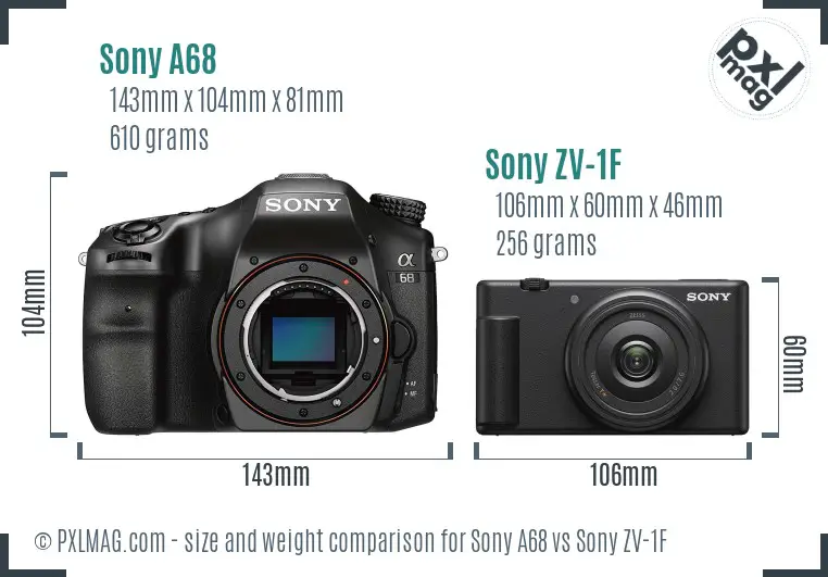 Sony A68 vs Sony ZV-1F size comparison Sony A68 vs Sony ZV-1F size comparison