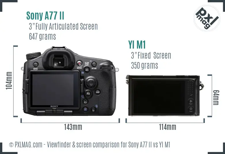 Sony A77 II vs YI M1 Screen and Viewfinder comparison