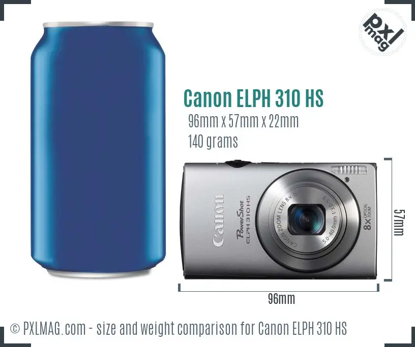 Canon ELPH 310 HS dimensions scale