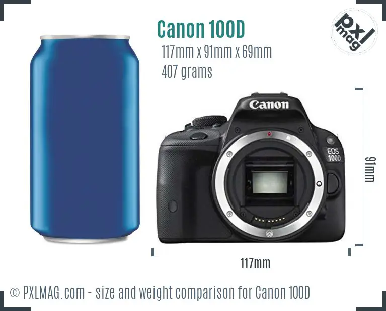 Canon EOS 100D dimensions scale