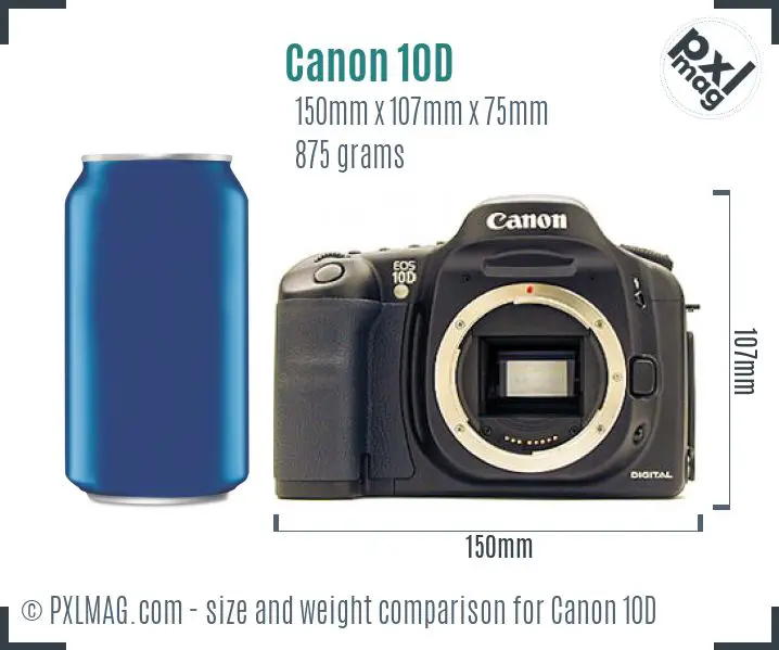 Canon EOS 10D dimensions scale